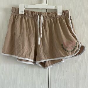 Tan lounging shorts